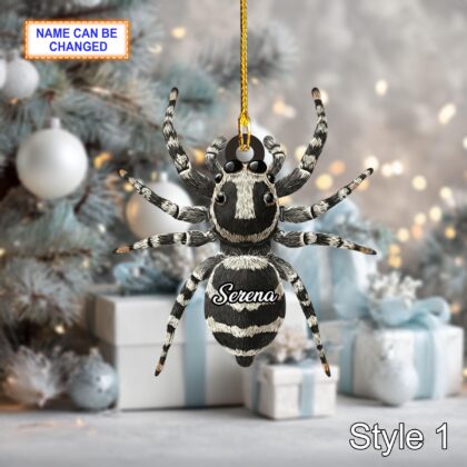 Custom Name Dry Pressing Spider Personalized Holiday Ornament