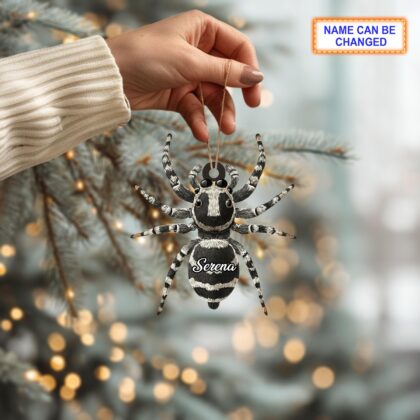 Alternative view of Custom Name Dry Pressing Spider Personalized Holiday Ornament