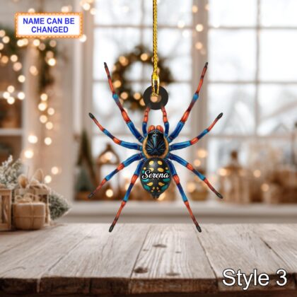 Custom Name Dry Pressing Spider Personalized Holiday Ornament - Image 5