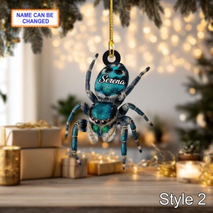 Custom Name Dry Pressing Spider Personalized Holiday Ornament - Image 4