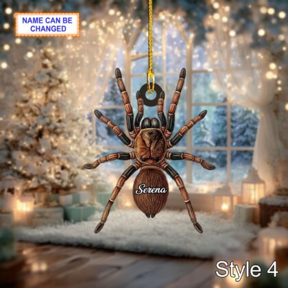 Custom Name Dry Pressing Spider Personalized Holiday Ornament - Image 6