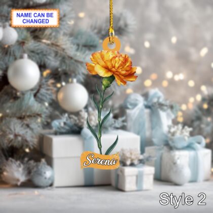 Custom Name Dry Pressing Caryophyllus Personalized Ornament - Image 4