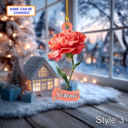 Custom Name Dry Pressing Caryophyllus Personalized Ornament - Image 5