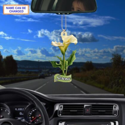 Alternative view of Custom Name Dry Pressing Calla Lily Personalized Ornament