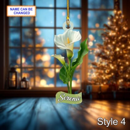 Custom Name Dry Pressing Calla Lily Personalized Ornament - Image 6