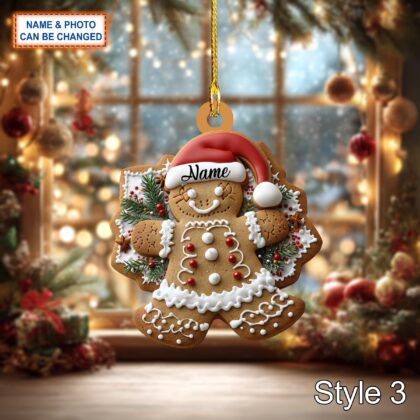 Custom Name Cake Sugar Cookies Personalized Ornament – Christmas Tree Hanging Decor - Image 3