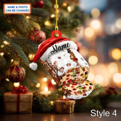 Custom Name Cake Stollen Germany Sweet Personalized Ornament - Image 4