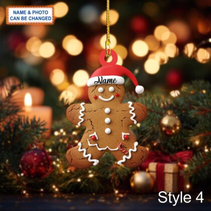 Custom Name Cake Gingerbread Treat Personalized Ornament - Image 4