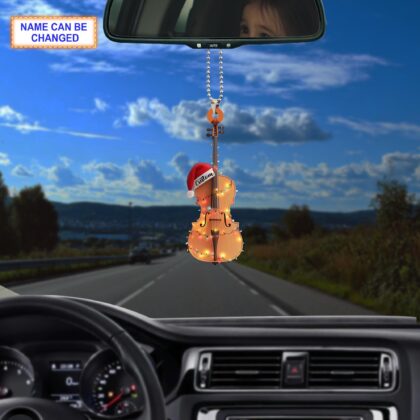 Musical Cello acrylic 2D flat Christmas ornament – festive tree hanging acrylic holiday decoration - Image 3