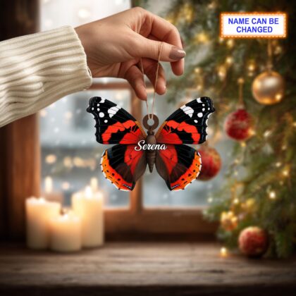 Alternative view of Custom Name Dry Pressing Butterflies Personalized Ornament