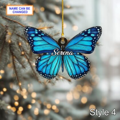 Custom Name Dry Pressing Butterflies Personalized Ornament - Image 6