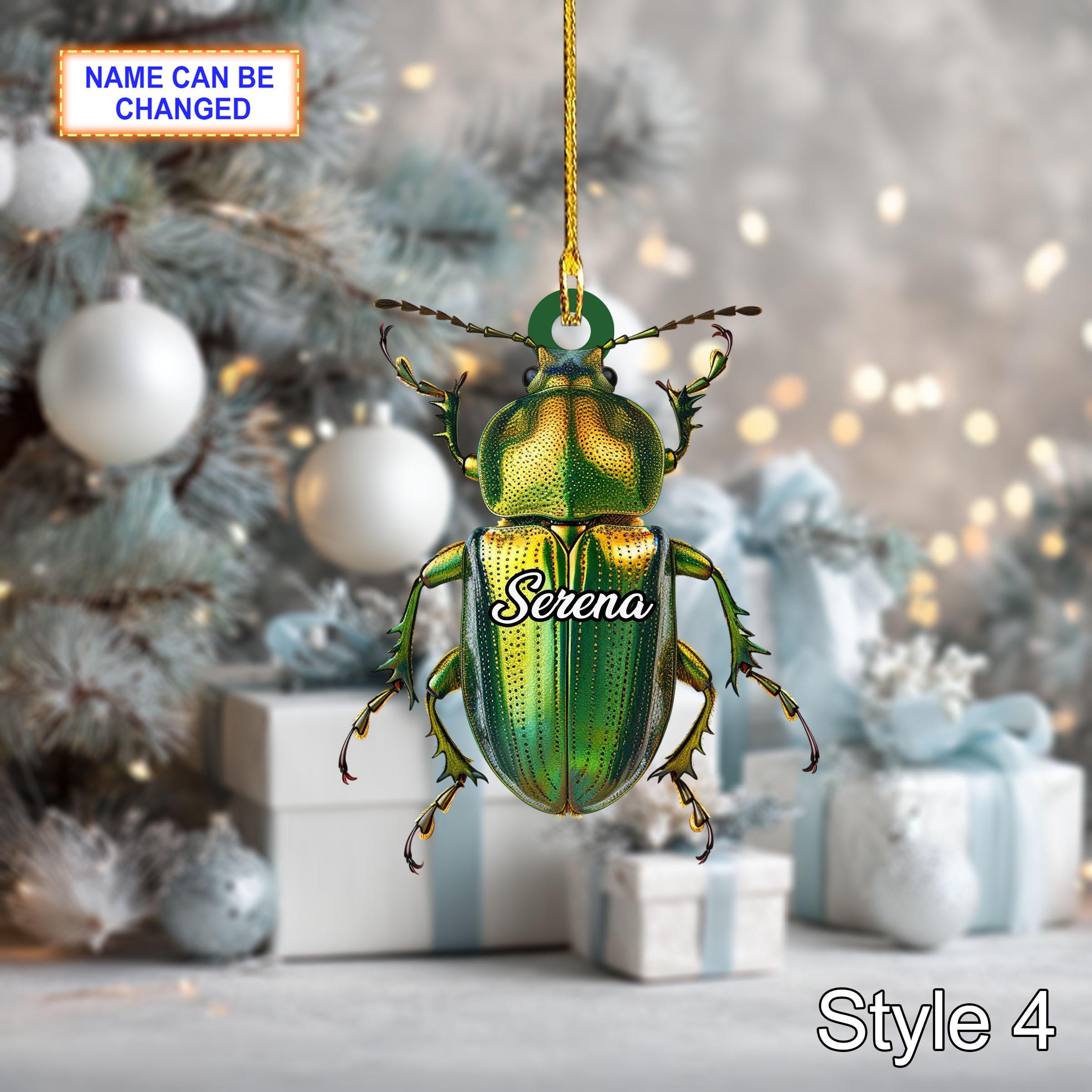 Custom Name Dry Pressing Cetonia Aurata Personalized Ornament - Image 6