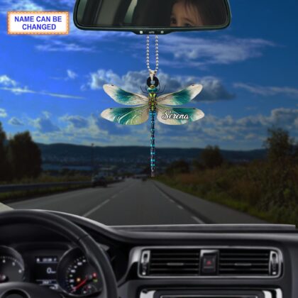 Alternative view of Custom Name Dry Pressing Dragonfly Personalized Ornament