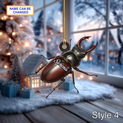 Custom Name Dry Pressing Lucanus Cute Personalized Ornament - Image 6