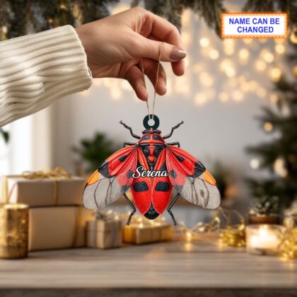 Alternative view of Custom Name Dry Pressing Pyrrhocoris Personalized Ornament