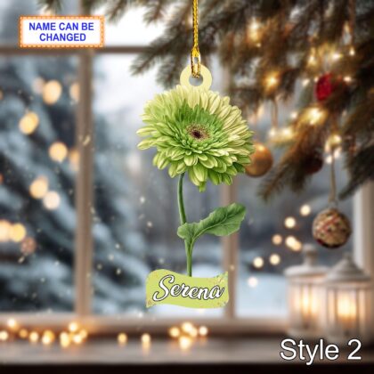 Custom Name Dry Pressing Gerbera Daisy Personalized Ornament - Image 4