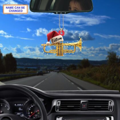 Musical Trumpet acrylic 2D flat Christmas ornament – festive tree hanging acrylic holiday decoration - Image 3