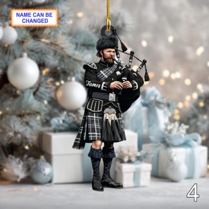 Custom Name Bagpipe Personalized Ornament – Christmas Tree Hanging Decor - Image 6