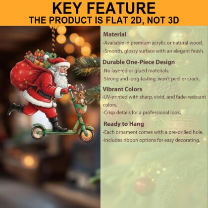 Custom Name German Shepherd Cute Dog With Santa Hat Christmas Lights Ornament - Image 5