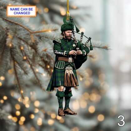 Custom Name Bagpipe Personalized Ornament – Christmas Tree Hanging Decor - Image 5