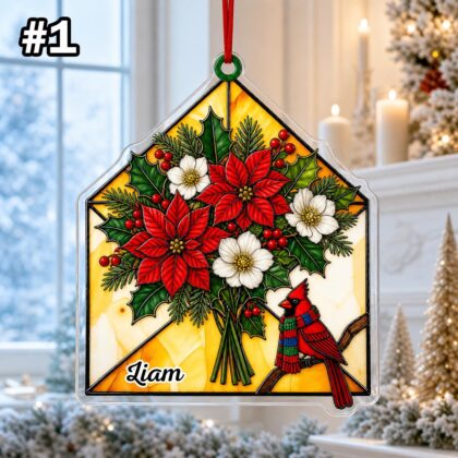 Custom Name Cardinal Envelope Letter Ornament – Christmas Tree Car Hanging Decor - Image 3