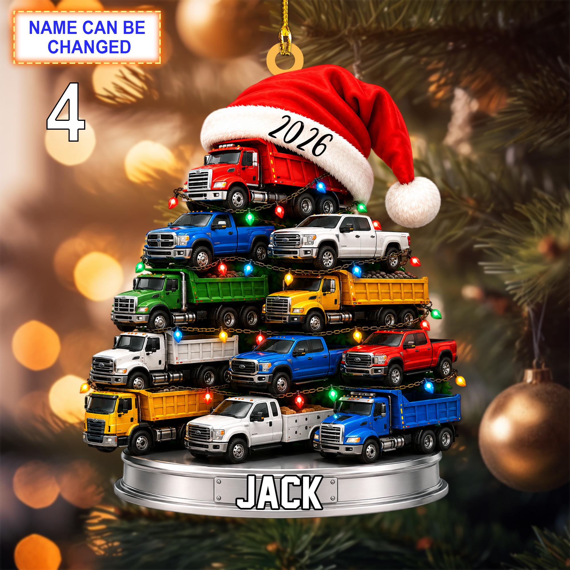 Personalized Truck Christmas Tree Ornament – Custom Vintage Truck Ornament - Image 4