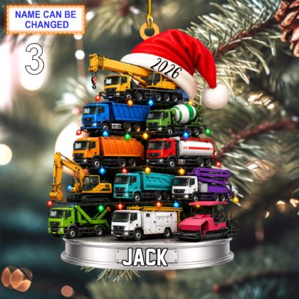 Personalized Truck Christmas Tree Ornament – Custom Vintage Truck Ornament - Image 3