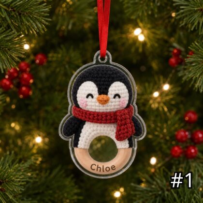 Personalized Ocean Baby Animal Rattle Ornament – Baby First Christmas Acrylic Ornament