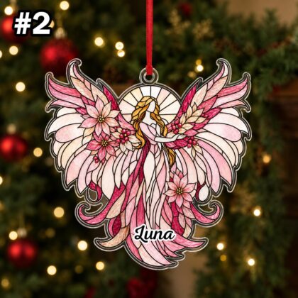 Personalized Christmas Angel Wings Ornament – Christmas Tree Car Hanging Decor - Image 4