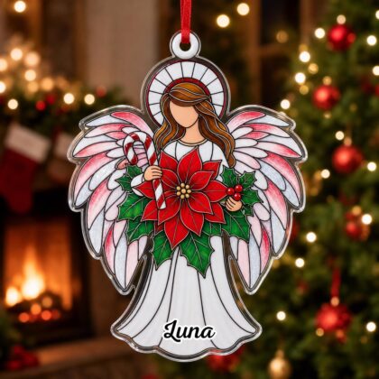 Custom Name Guardian Angel Wings Ornament – Christmas Tree Car Hanging Decor