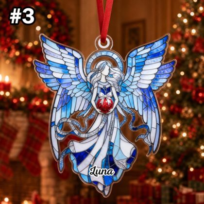 Custom Name Heavenly Angel Wings Ornament – Christmas Tree Car Hanging Decor - Image 5