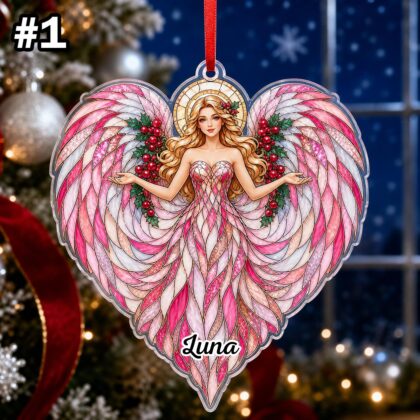 Custom Name Angel Wings Ornament – Christmas Tree Car Hanging Decor - Image 3