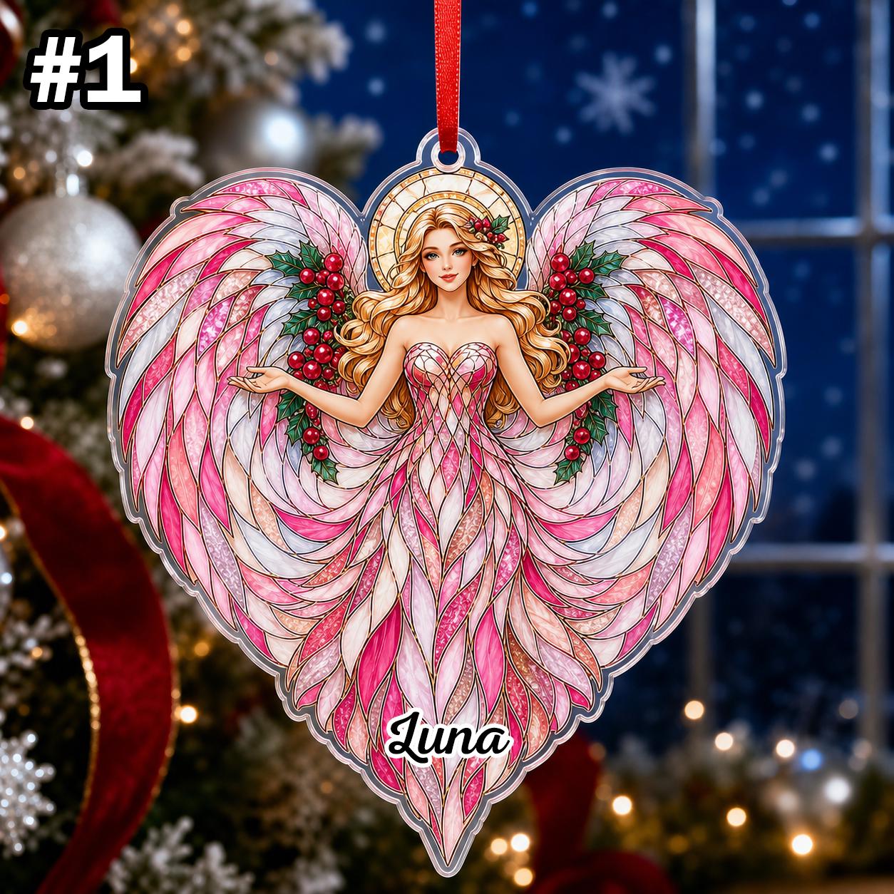 Custom Name Angel Wings Ornament – Christmas Tree Car Hanging Decor - Image 3