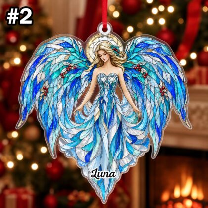 Custom Name Angel Wings Ornament – Christmas Tree Car Hanging Decor - Image 4