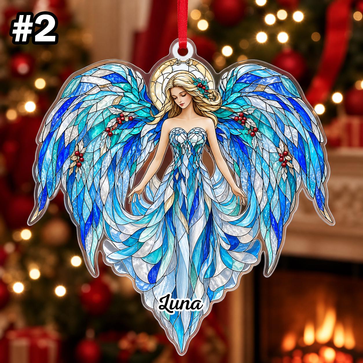 Custom Name Angel Wings Ornament – Christmas Tree Car Hanging Decor - Image 4