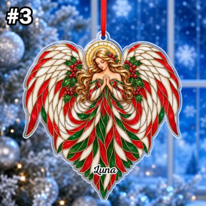 Custom Name Angel Wings Ornament – Christmas Tree Car Hanging Decor - Image 5