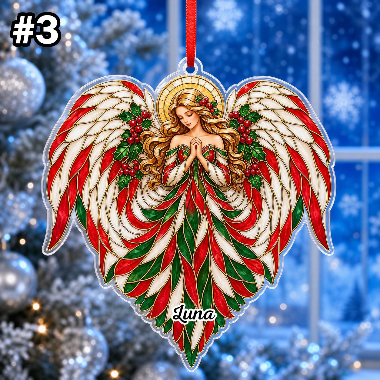 Custom Name Angel Wings Ornament – Christmas Tree Car Hanging Decor - Image 5