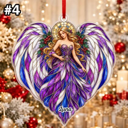 Custom Name Angel Wings Ornament – Christmas Tree Car Hanging Decor - Image 6