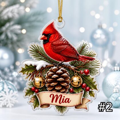 Personalized Pinecone Christmas Ornament – Custom Name Acrylic Keepsake - Image 2