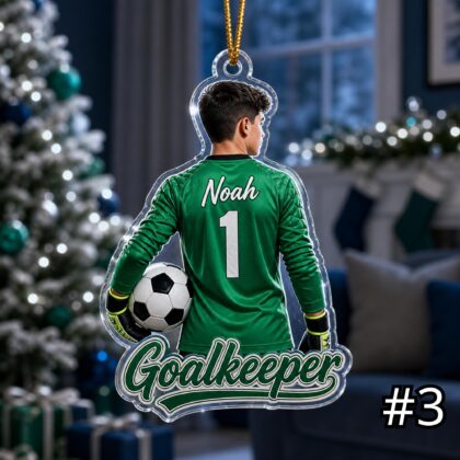 Personalized Soccer Player Acrylic Ornament – Custom Name Number Jersey Sports Gift for Kids - Image 3