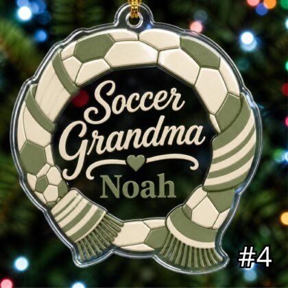Personalized Soccer Mom Dad Acrylic Ornament – Custom Name Sports Family Gift - Image 4
