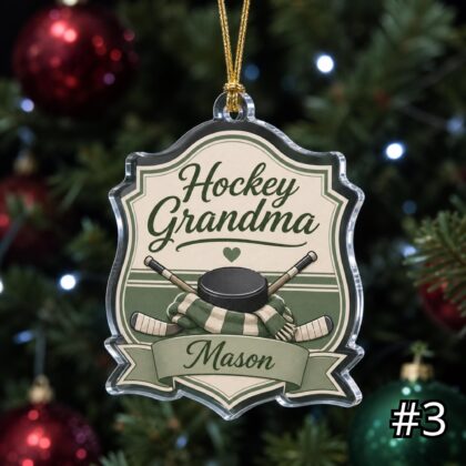 Personalized Hockey Player Acrylic Ornament – Custom Name Number Jersey Sports Gift for Kids - Image 3