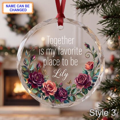Alternative view of Personalized Friendship Glass Ornament – Together Is My Favorite Place to Be