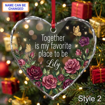 Personalized Friendship Glass Ornament – Together Is My Favorite Place to Be - Image 3
