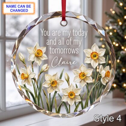 Personalized Love Glass Ornament – You Are My Today and All of My Tomorrows - Image 4