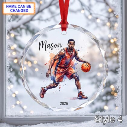 Personalized Basketball Player Glass Ornament – Custom Athlete Keepsake - Image 4