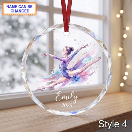 Personalized Gymnast Glass Ornament – Custom Gymnastics Athlete Keepsake - Image 4