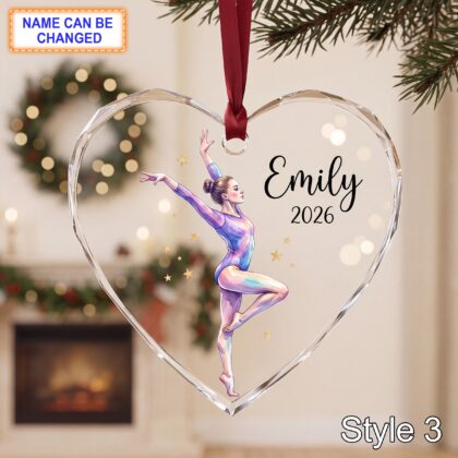 Personalized Gymnast Glass Ornament – Custom Gymnastics Athlete Keepsake - Image 3
