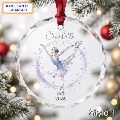 Personalized Ballet Dancer Glass Ornament – Custom Ballerina Keepsake