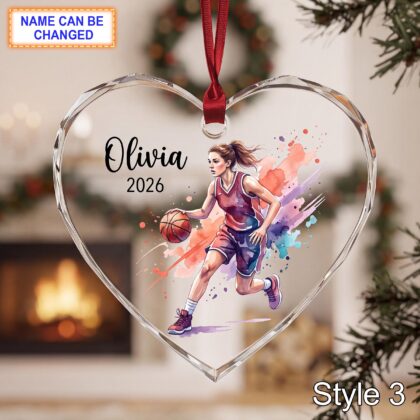 Personalized Basketball Player Glass Ornament – Custom Athlete Keepsake - Image 3